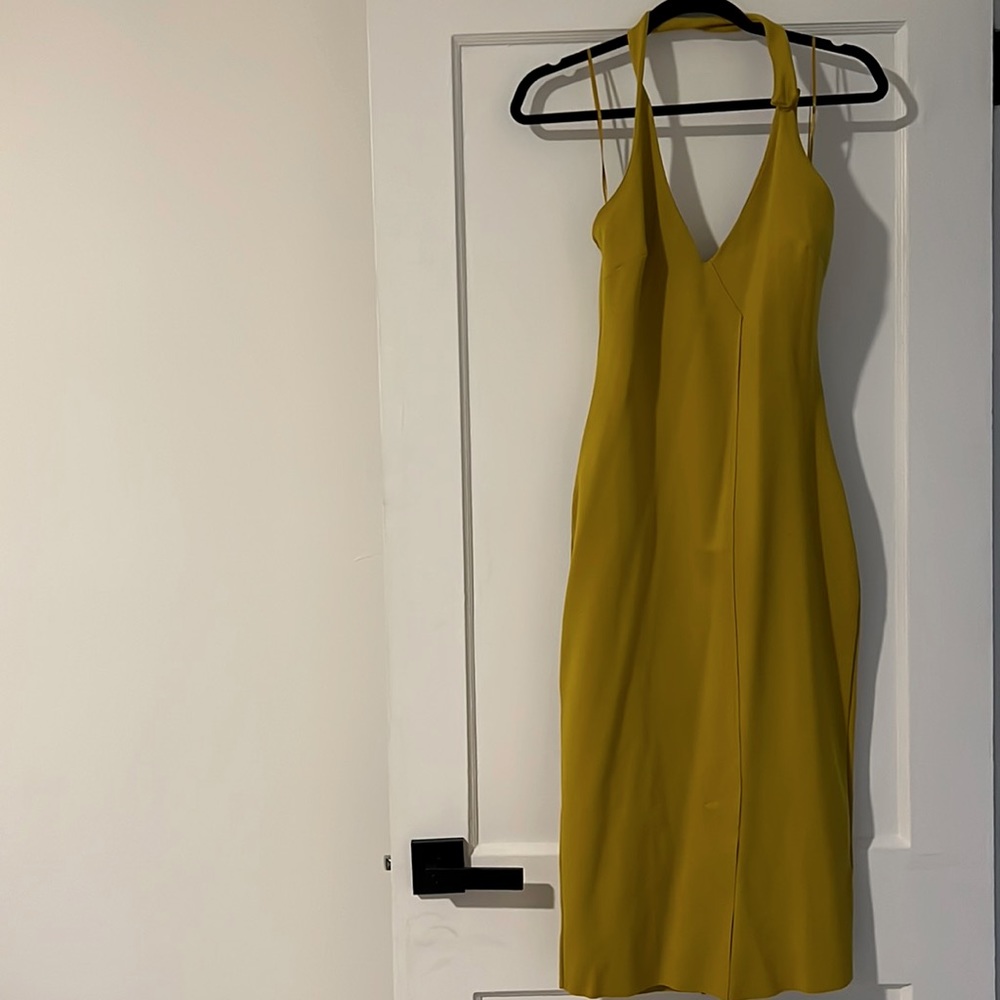 Guess mustard halter dress